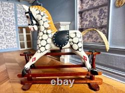 Dolls house miniature 112 ARTISAN rocking horse by D BROGDEN nursery / toys