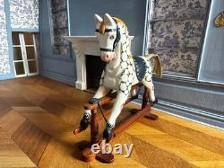 Dolls house miniature 112 ARTISAN rocking horse by D BROGDEN nursery / toys