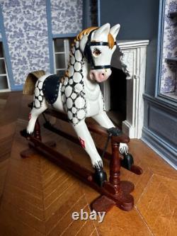 Dolls house miniature 112 ARTISAN rocking horse by D BROGDEN nursery / toys
