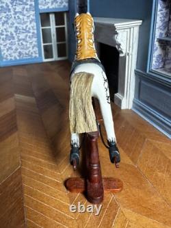 Dolls house miniature 112 ARTISAN rocking horse by D BROGDEN nursery / toys