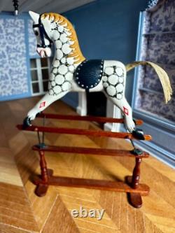 Dolls house miniature 112 ARTISAN rocking horse by D BROGDEN nursery / toys
