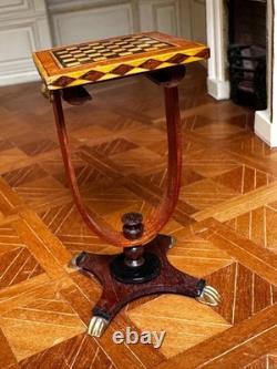 Dolls house miniature 112 ARTISAN sewing / chess table by K MCNICHOLL 1999