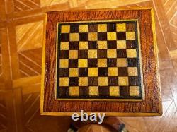 Dolls house miniature 112 ARTISAN sewing / chess table by K MCNICHOLL 1999