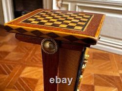 Dolls house miniature 112 ARTISAN sewing / chess table by K MCNICHOLL 1999 Dolls house miniature 112 ARTISAN sewing / chess table by K MCNICHOLL 1999