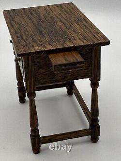 Dolls house miniature 112 ARTISAN side table by BRIAN RUMBLE 1995