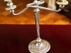 Dolls house miniature 112 ARTISAN silver plated candelabra by ALEC ROTHWELL