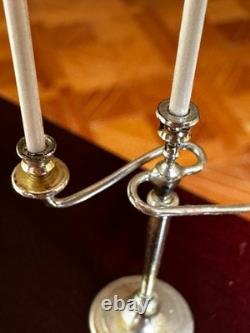 Dolls house miniature 112 ARTISAN silver plated candelabra by ALEC ROTHWELL