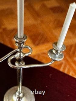 Dolls house miniature 112 ARTISAN silver plated candelabra by ALEC ROTHWELL