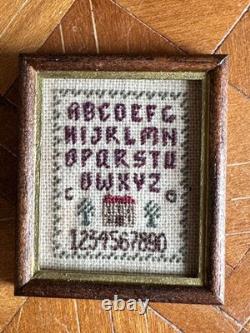 Dolls house miniature 112 ARTISAN small needlework sampler by CAREN GARFEN