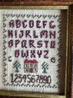 Dolls house miniature 112 ARTISAN small needlework sampler by CAREN GARFEN