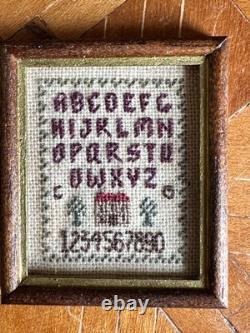 Dolls house miniature 112 ARTISAN small needlework sampler by CAREN GARFEN