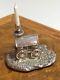 Dolls House Miniature 112 Artisan Sterling Silver'waggon' Candle Holder