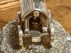 Dolls house miniature 112 ARTISAN sterling silver'waggon' candle holder