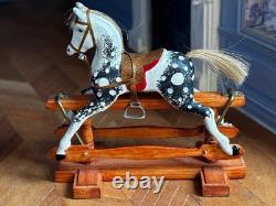 Dolls house miniature 112 ARTISAN superb rocking horse nursery, toys