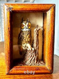 Dolls house miniature 112 ARTISAN taxidermy owl by ALEX CURTIS