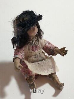 Dolls house miniature 112 ARTISAN urchin waif girl doll by JILL BENNETT