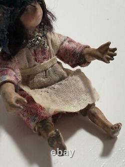 Dolls house miniature 112 ARTISAN urchin waif girl doll by JILL BENNETT