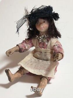 Dolls house miniature 112 ARTISAN urchin waif girl doll by JILL BENNETT