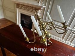 Dolls house miniature 112 ARTISAN vintage 5-arm chandelier by ALEC ROTHWELL