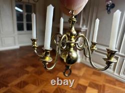 Dolls house miniature 112 ARTISAN vintage 5-arm chandelier by ALEC ROTHWELL