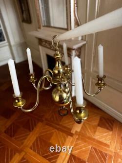 Dolls house miniature 112 ARTISAN vintage 5-arm chandelier by ALEC ROTHWELL