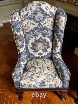 Dolls house miniature 112 ARTISAN vintage armchairs x 2 by BARRY NORBURY 1989