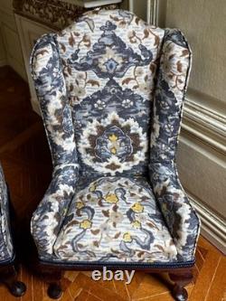 Dolls house miniature 112 ARTISAN vintage armchairs x 2 by BARRY NORBURY 1989