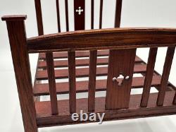 Dolls house miniature 112 ARTISAN vintage bed + mattress by DENNIS JENVEY 1983