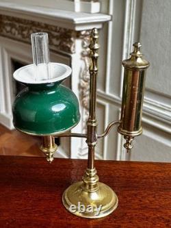 Dolls house miniature 112 ARTISAN vintage brass oil lamp by ALEC ROTHWELL