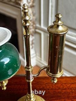 Dolls house miniature 112 ARTISAN vintage brass oil lamp by ALEC ROTHWELL