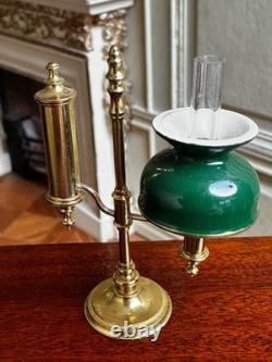 Dolls house miniature 112 ARTISAN vintage brass oil lamp by ALEC ROTHWELL