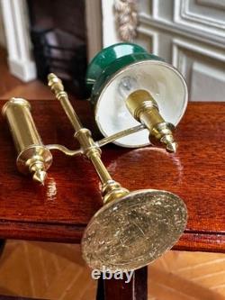 Dolls house miniature 112 ARTISAN vintage brass oil lamp by ALEC ROTHWELL