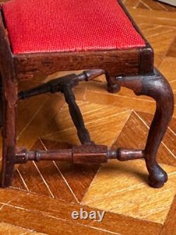 Dolls house miniature 112 ARTISAN vintage chair by M A CHANDLER 1984