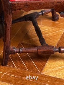 Dolls house miniature 112 ARTISAN vintage chair by M A CHANDLER 1984