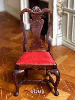 Dolls house miniature 112 ARTISAN vintage chair by M A CHANDLER 1984