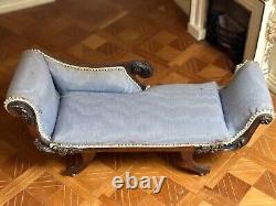 Dolls house miniature 112 ARTISAN vintage chaise longue by JOAN INCE 1986