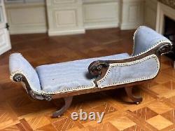 Dolls house miniature 112 ARTISAN vintage chaise longue by JOAN INCE 1986
