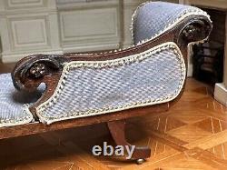 Dolls house miniature 112 ARTISAN vintage chaise longue by JOAN INCE 1986
