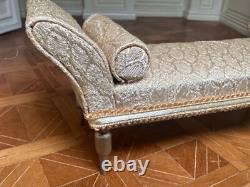 Dolls house miniature 112 ARTISAN vintage chaise longue by LYNTEL