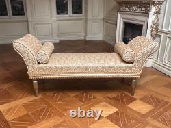 Dolls house miniature 112 ARTISAN vintage chaise longue by LYNTEL