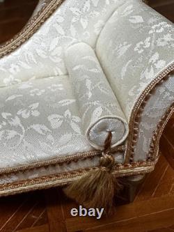 Dolls house miniature 112 ARTISAN vintage chaise longue by LYNTEL 1993
