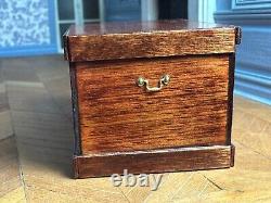 Dolls house miniature 112 ARTISAN vintage chest trunk by JOHN WILSON FINN