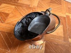 Dolls house miniature 112 ARTISAN vintage copper coal scuttle + shovel