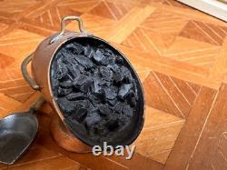 Dolls house miniature 112 ARTISAN vintage copper coal scuttle + shovel