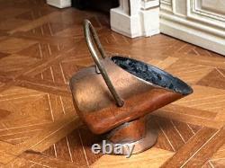 Dolls house miniature 112 ARTISAN vintage copper coal scuttle + shovel