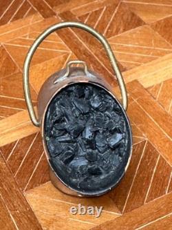 Dolls house miniature 112 ARTISAN vintage copper coal scuttle + shovel