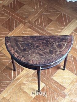 Dolls house miniature 112 ARTISAN vintage demi lune table by DENNIS JENVEY 1983