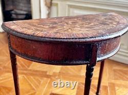 Dolls house miniature 112 ARTISAN vintage demi lune table by DENNIS JENVEY 1983