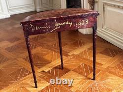 Dolls house miniature 112 ARTISAN vintage demi lune table by DENNIS JENVEY 1983