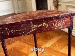 Dolls house miniature 112 ARTISAN vintage demi lune table by DENNIS JENVEY 1983